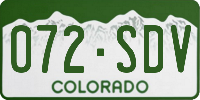 CO license plate 072SDV