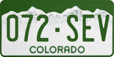 CO license plate 072SEV