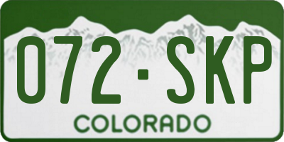 CO license plate 072SKP