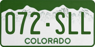 CO license plate 072SLL