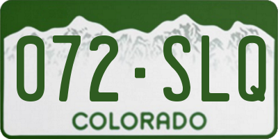 CO license plate 072SLQ