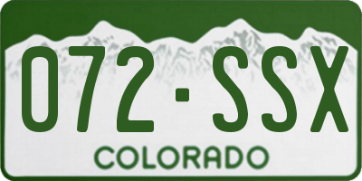 CO license plate 072SSX