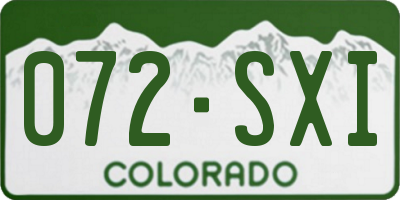 CO license plate 072SXI