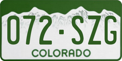 CO license plate 072SZG
