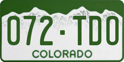 CO license plate 072TDO