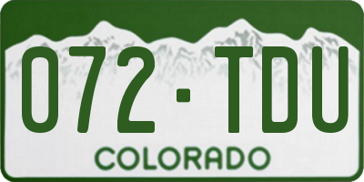 CO license plate 072TDU