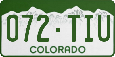 CO license plate 072TIU