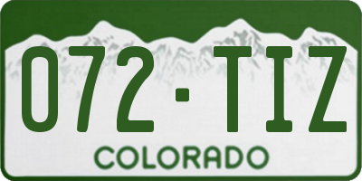 CO license plate 072TIZ