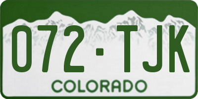 CO license plate 072TJK