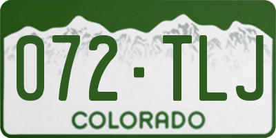 CO license plate 072TLJ