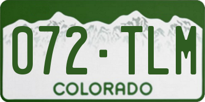 CO license plate 072TLM