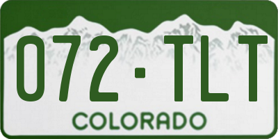 CO license plate 072TLT
