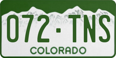 CO license plate 072TNS
