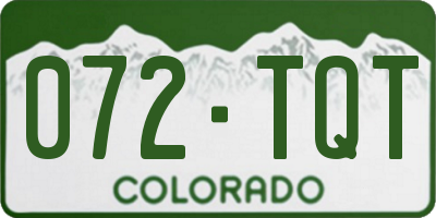 CO license plate 072TQT