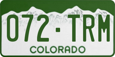 CO license plate 072TRM