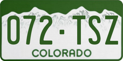 CO license plate 072TSZ