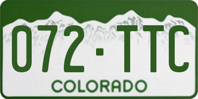 CO license plate 072TTC