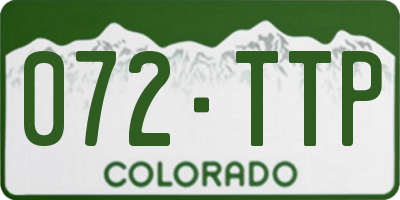 CO license plate 072TTP