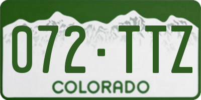 CO license plate 072TTZ