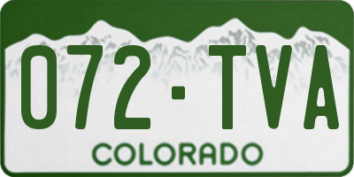 CO license plate 072TVA