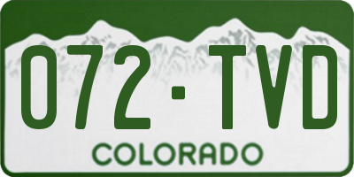 CO license plate 072TVD