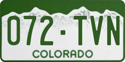 CO license plate 072TVN