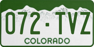 CO license plate 072TVZ