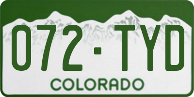 CO license plate 072TYD