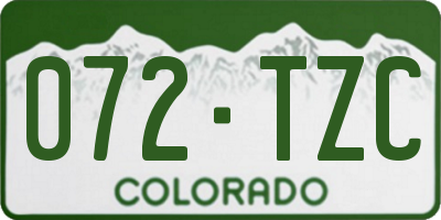 CO license plate 072TZC