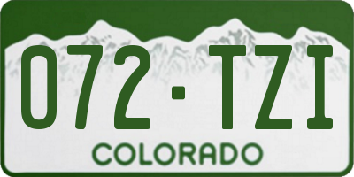 CO license plate 072TZI