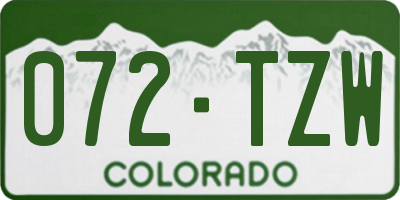 CO license plate 072TZW