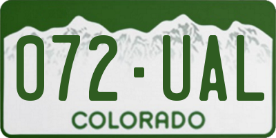 CO license plate 072UAL