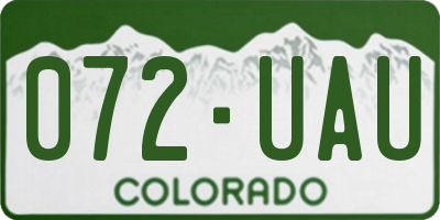 CO license plate 072UAU