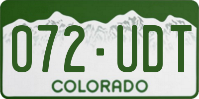 CO license plate 072UDT