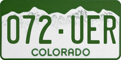 CO license plate 072UER