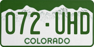 CO license plate 072UHD