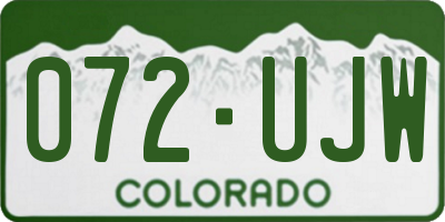 CO license plate 072UJW