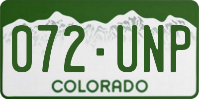 CO license plate 072UNP