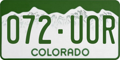 CO license plate 072UOR