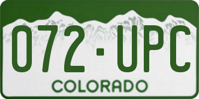 CO license plate 072UPC
