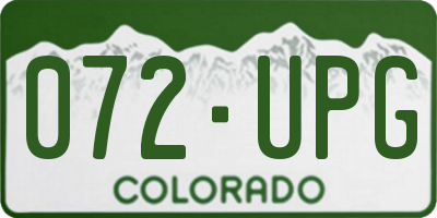 CO license plate 072UPG
