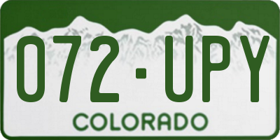 CO license plate 072UPY