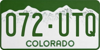 CO license plate 072UTQ