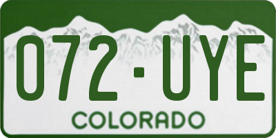 CO license plate 072UYE