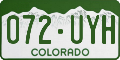 CO license plate 072UYH