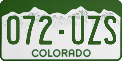 CO license plate 072UZS