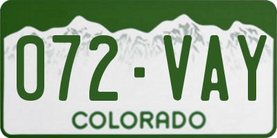 CO license plate 072VAY