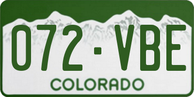 CO license plate 072VBE