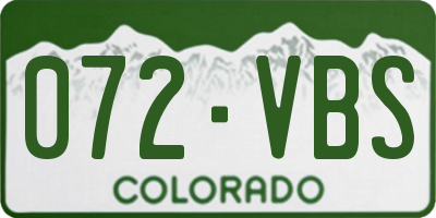 CO license plate 072VBS