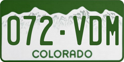 CO license plate 072VDM